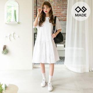 Tie-back Embroidered Dress