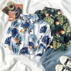 Short-sleeve Lea Print Cropped Shirt