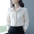 Contrast Stitched Chiffon Shirt