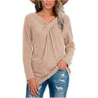 Knotted One-shoulder Long-sleeve Top