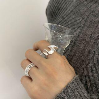 Snowflake / Wavy Alloy Open Ring