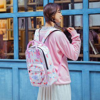 Set: Printed Backpack + Pouch / Crossbody Bag / Shopper Bag