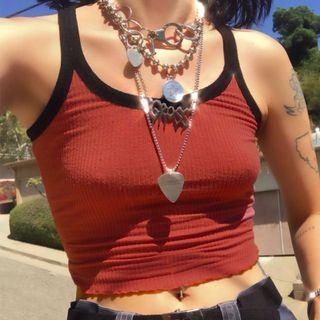 Contrast Trim Camisole Crop Top