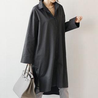 Dip-back Long Shirtdress