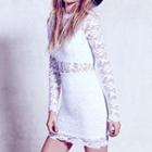 Long-sleeve Sheath Lace Dress