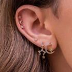 Set Of 6: Rhinestone Star Stud Earring 76 - Gold - One Size