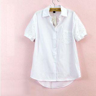 Eyelet Lace Short-sleeve Shirt