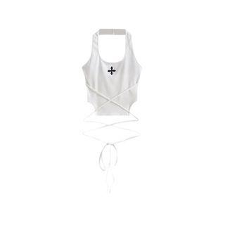 Star Print Strappy Halter Top