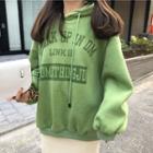 Letter Hoodie Mustard Green - One Size