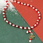 Christmas Necklace 01 - Red & White - One Size