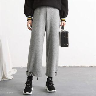 Tie-hem Wide-leg Cropped Pants