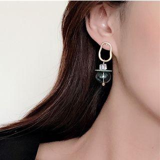 Hoop Glass Ball Drop Earring 1 Pair - Earrings - One Size