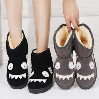 Cartoon Print Short Snow Boots