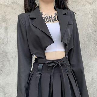 Lace Up Cropped Blazer