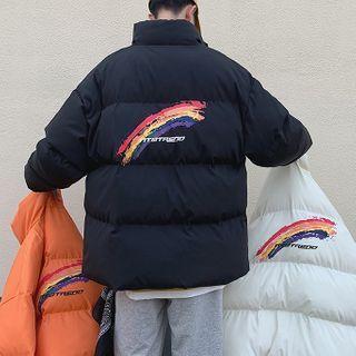 Rainbow Print Zip Padded Coat