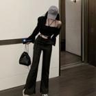 High-waist Dress Pants / Cardigan / Camisole Top