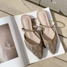 Pointy Rattan Flat Mules
