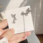 Non-matching Rhinestone Butterfly Dangle Earring