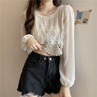 Crochet Lace Cropped Blouse