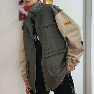 Contrast Sleeve Cargo Jacket