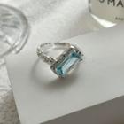Gemstone Ring J2275 - Silver & Blue - One Size