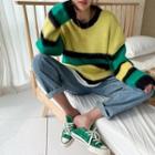 Woolen Striped Sweater Yellow - One Size