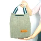 Applique Corduroy Insulated Lunch Bag