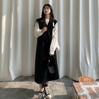 Sleeveless Double Brasted Long Coat