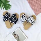 Dotted Lace-up Slide Sandals