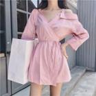 Off-shoulder Long-sleeve Shirt Dress