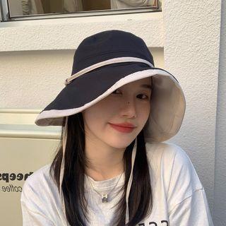Contrast Trim Sun Hat Black - One Size