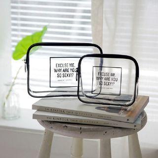 Lettering Transparent Cosmetic Pouch