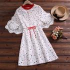 Star Print Short-sleeve Mini A-line Dress