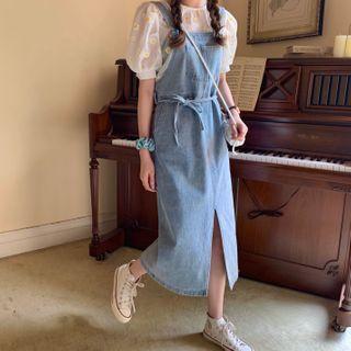 Short-sleeve Top / Denim Jumper Dress