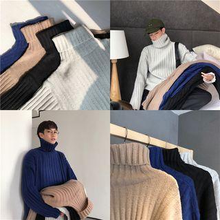 Couple Matching Turtleneck Rib-knit Sweater