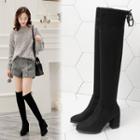 Chunky Heel Bow Back Over-the-knee Boots
