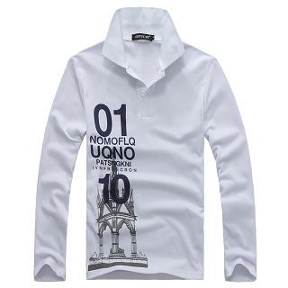 Long-sleeve Printed Polo Shirt