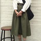 Long-sleeved Linen-blend Shirt / Midi Skirt