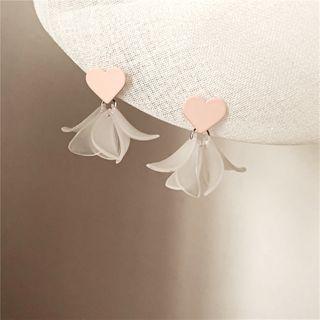 Heart & Petal Fringed Earring 1 Pair - Earrings - One Size