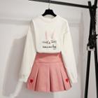 Set: Rabbit Sweater + A-line Skirt