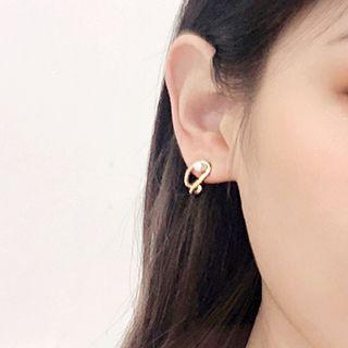 Faux Pearl Alloy Earring 1 Pair - Bl0728 - Gold - One Size