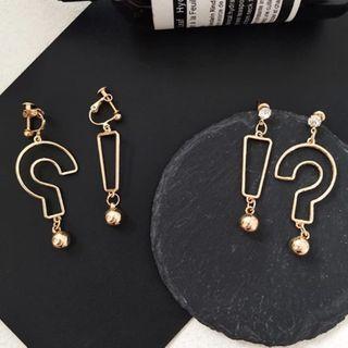 Question & Exclamation Mark Asymmetrical Dangle Earring