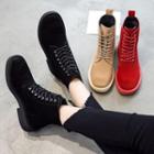 Genuine Suede Short Military Boots