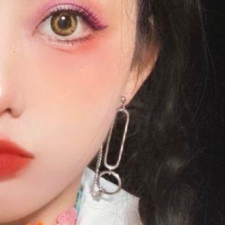 Alloy Chain Earring 1 Pair - 0672a - Silver Needle Earring - Silver - One Size