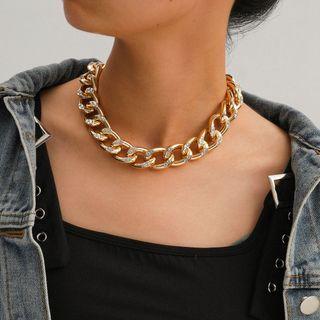 Aluminium Chunky Choker 1 Pc - 3113 - Gold - One Size
