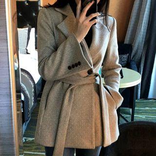 Double-breasted Tie-waist Wool Coat