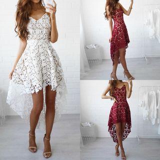V-neck Lace Strap Dress