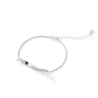 Twisted 925 Sterling Silver Bar Bracelet As Shown In Figure - One Size