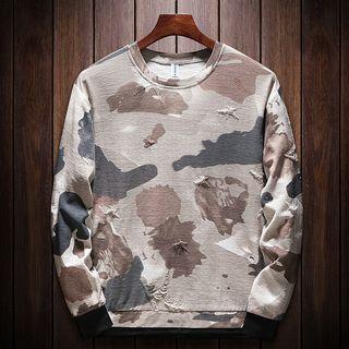 Ripped Camo Sweater