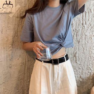 Knot Cropped Short-sleeve T-shirt